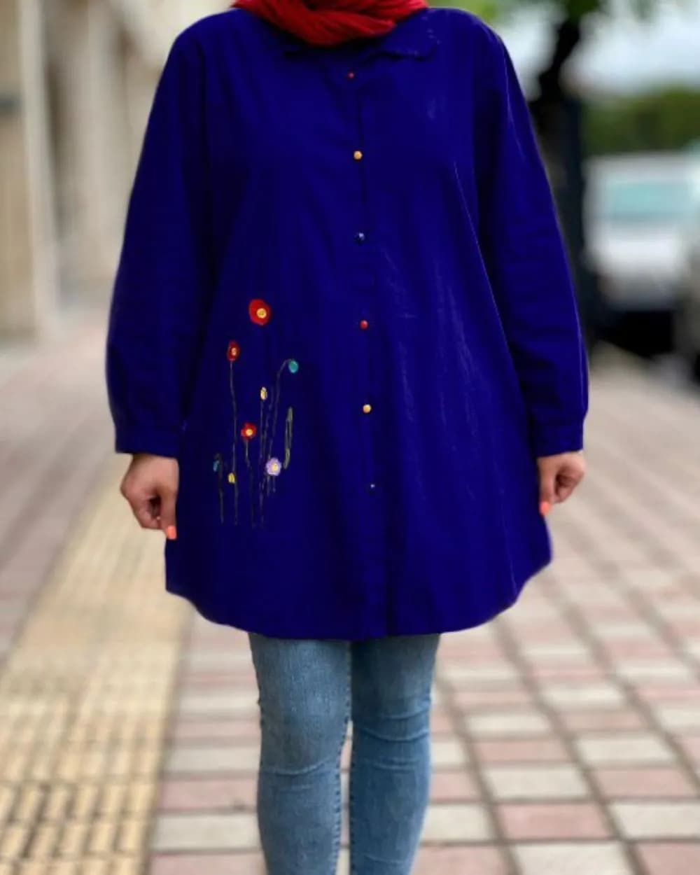 مانتو دکمه رنگی — تصویر ۵