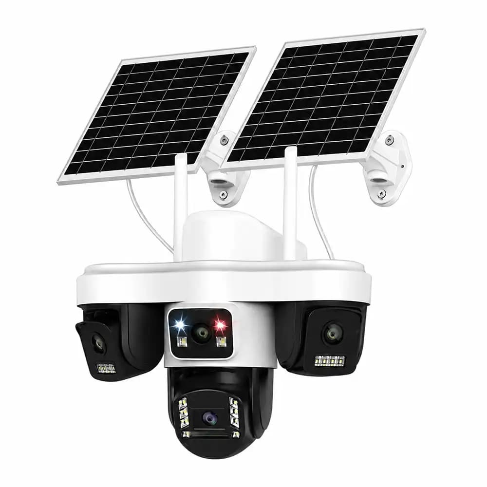 دوربین مداربسته مینی اسپیددام خورشیدی سیمکارتی سه لنز واقعی مدل 15MP