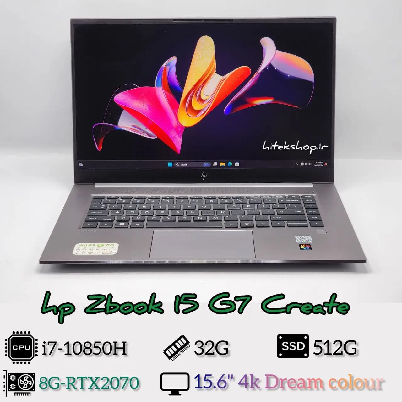 لپ تاپ 15 اینچی در حد نو جعبه باز HP Zbook 15 G7 Create — تصویر ۲