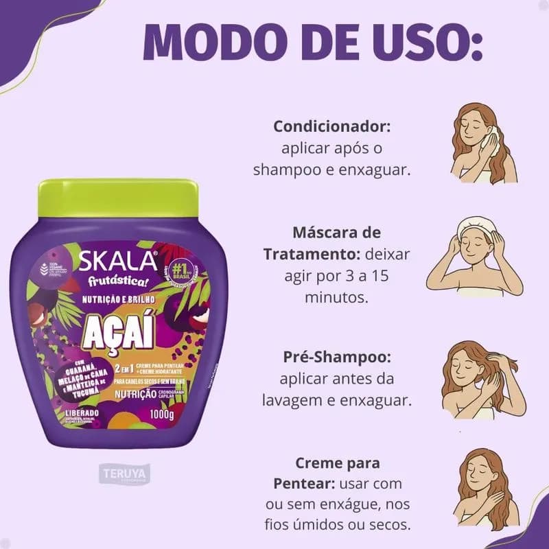 کرم نرم و مغذی کننده 2 در 1 اسکالا مدل Acai مناسب انواع مو — تصویر ۵