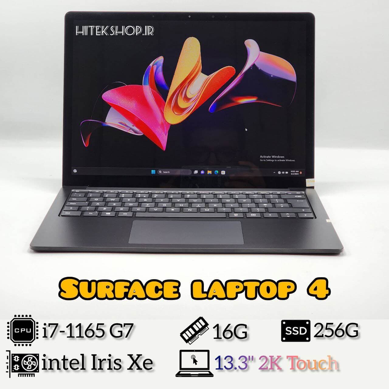 لپتاپ استوک کارکرده 13.3 اینچی Microsoft Surface Laptop 4 | i7-1165G7 | 16G | 256G | Intel Iris Xe | 2K Touch