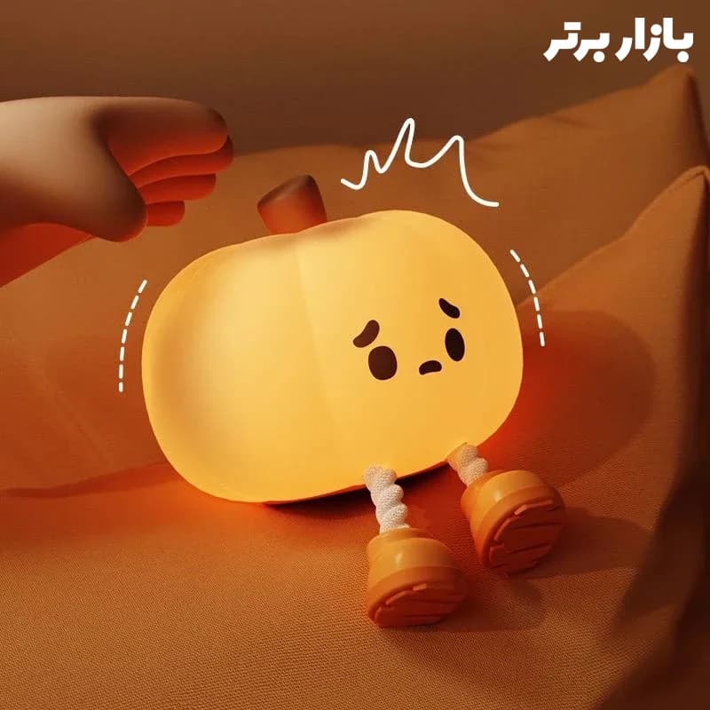 چراغ خواب سیلیکونی کودک مدل کدو تنبل — تصویر ۲