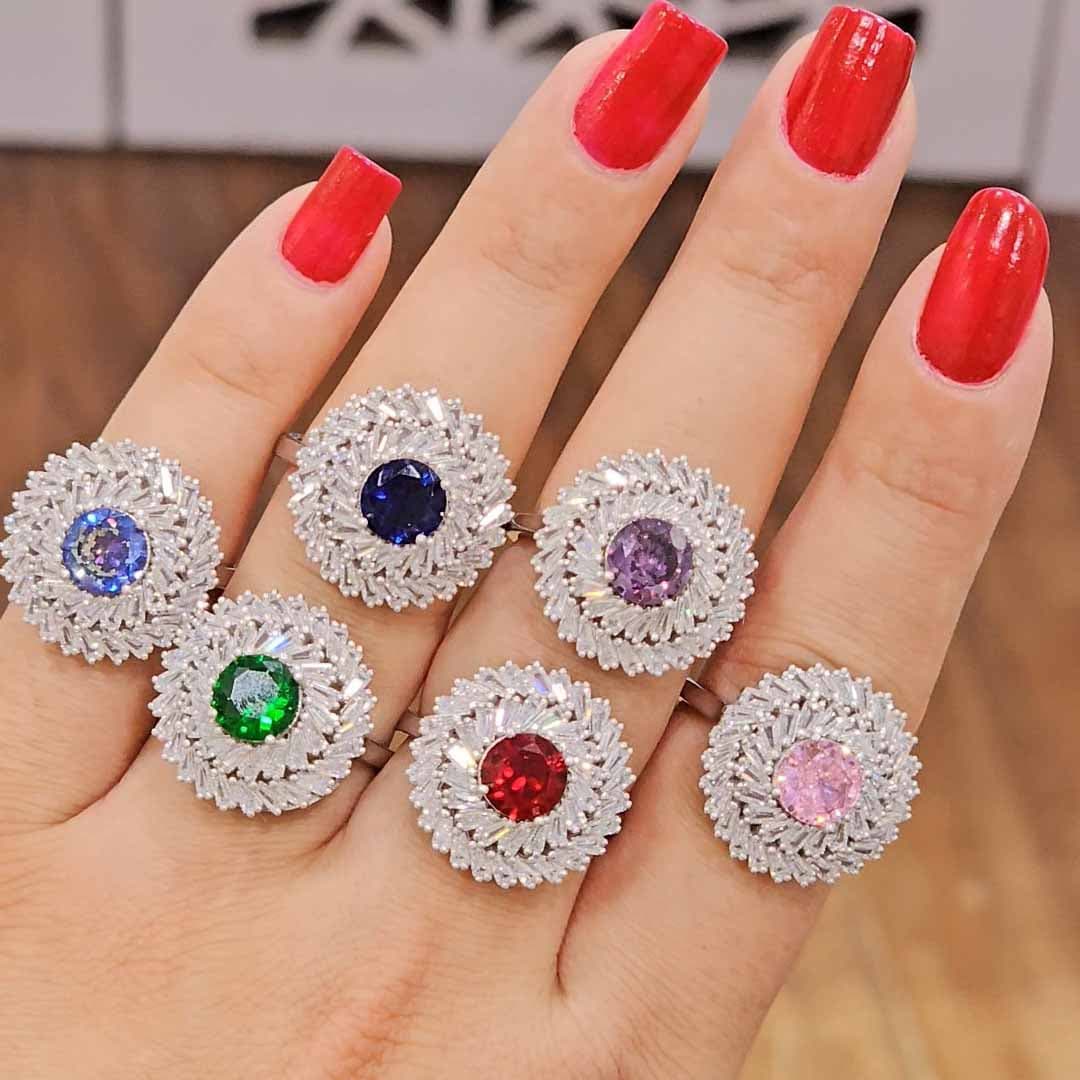 انگشتر نقره زنانه نگین دار با نگین های برلیان 5.2 گرمی نقره اصل 925 — تصویر ۷