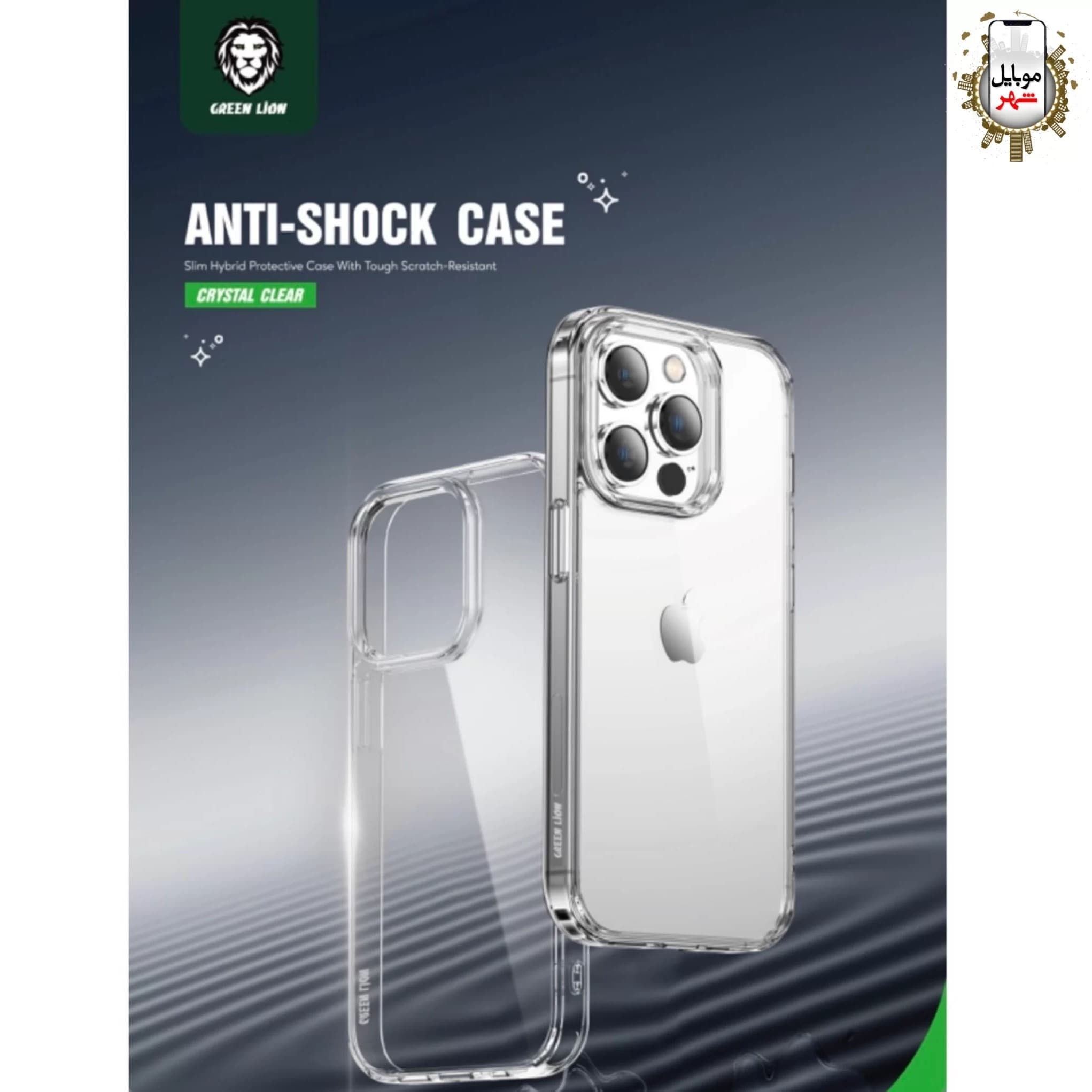 کاور گرین لاین مدل ANTI-SHOCK CRYSTAL CLEAR مناسب برای iPhone 14 Pro