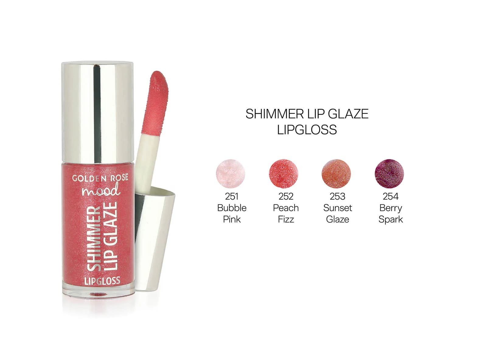 لیپ گلاس شاین‌ دار گلدن رز مدل Shimmer Lip Glaze — تصویر ۶
