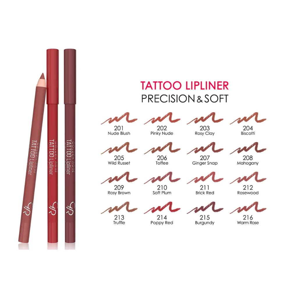 مداد لب ضد آب و با دوام گلدن رز مدل Tattoo Lipliner — تصویر ۵