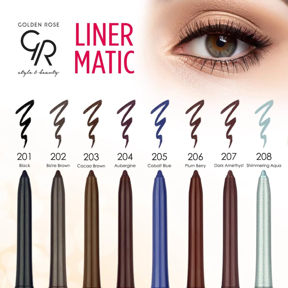 مداد چشم ضد آب پیچی گلدن رز مدل Liner Matic — تصویر ۷