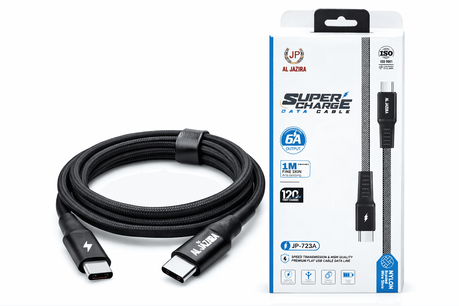 کابل کنفی ۱۲۰ وات (USB-C به MICRO-USB) طول ۱ متر — تصویر ۲
