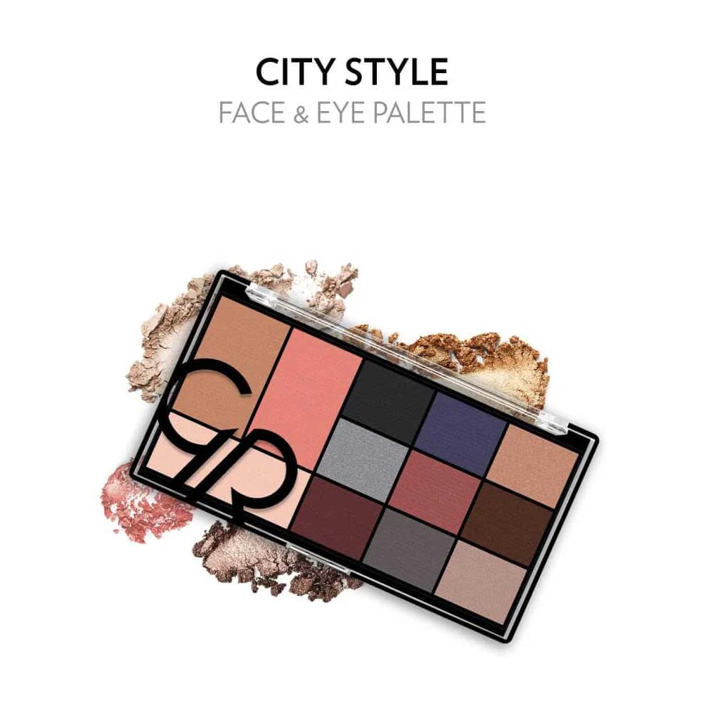 پالت آرایش صورت و چشم گلدن رز مدل City Style رنگ Smokey — تصویر ۲