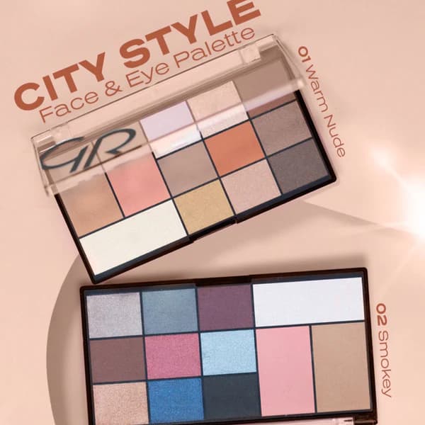 پالت آرایش صورت و چشم گلدن رز مدل City Style رنگ Smokey — تصویر ۵