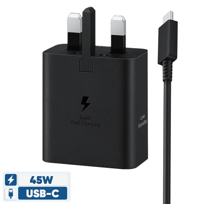 آداپتور سامسونگ 45 وات سه پین Ta845 + کابل اصل + یک سال گارانتی — تصویر ۲