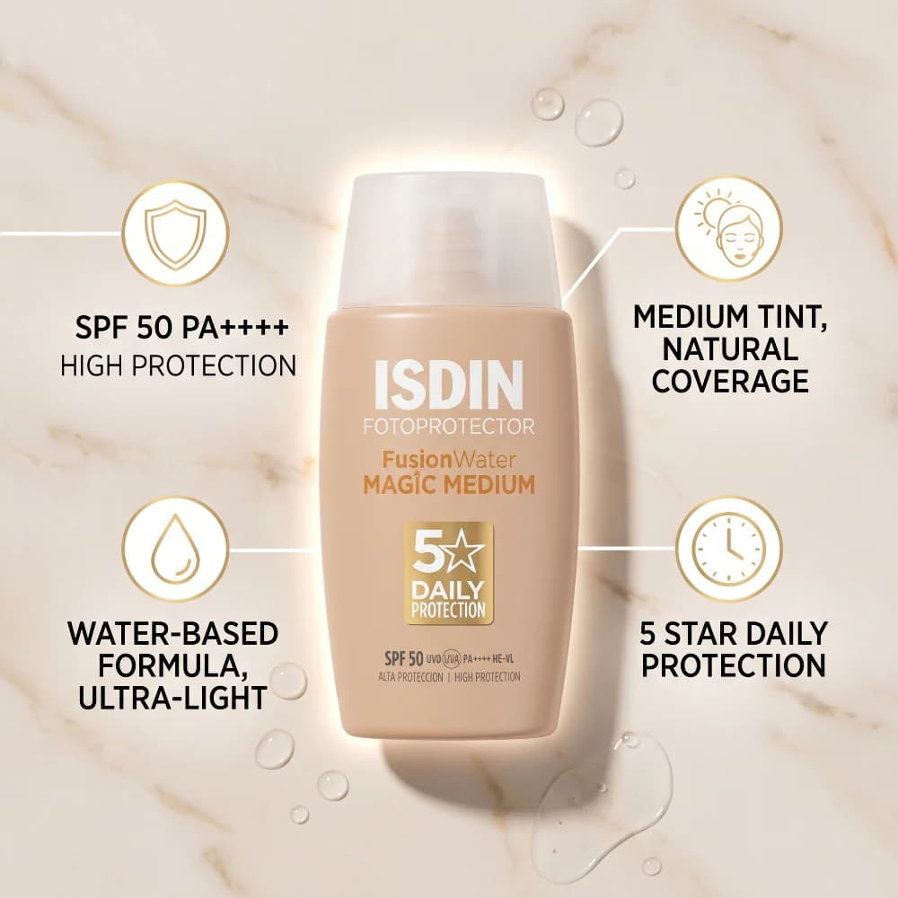 کرم ضد آفتاب رنگی ایزدین SPF 50 مدل مدیوم — تصویر ۴