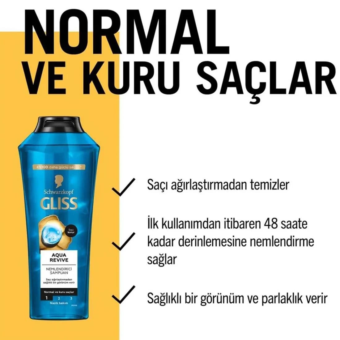 شامپو آبرسان و مرطوب کننده AQUA REVIVE گلیس — تصویر ۲