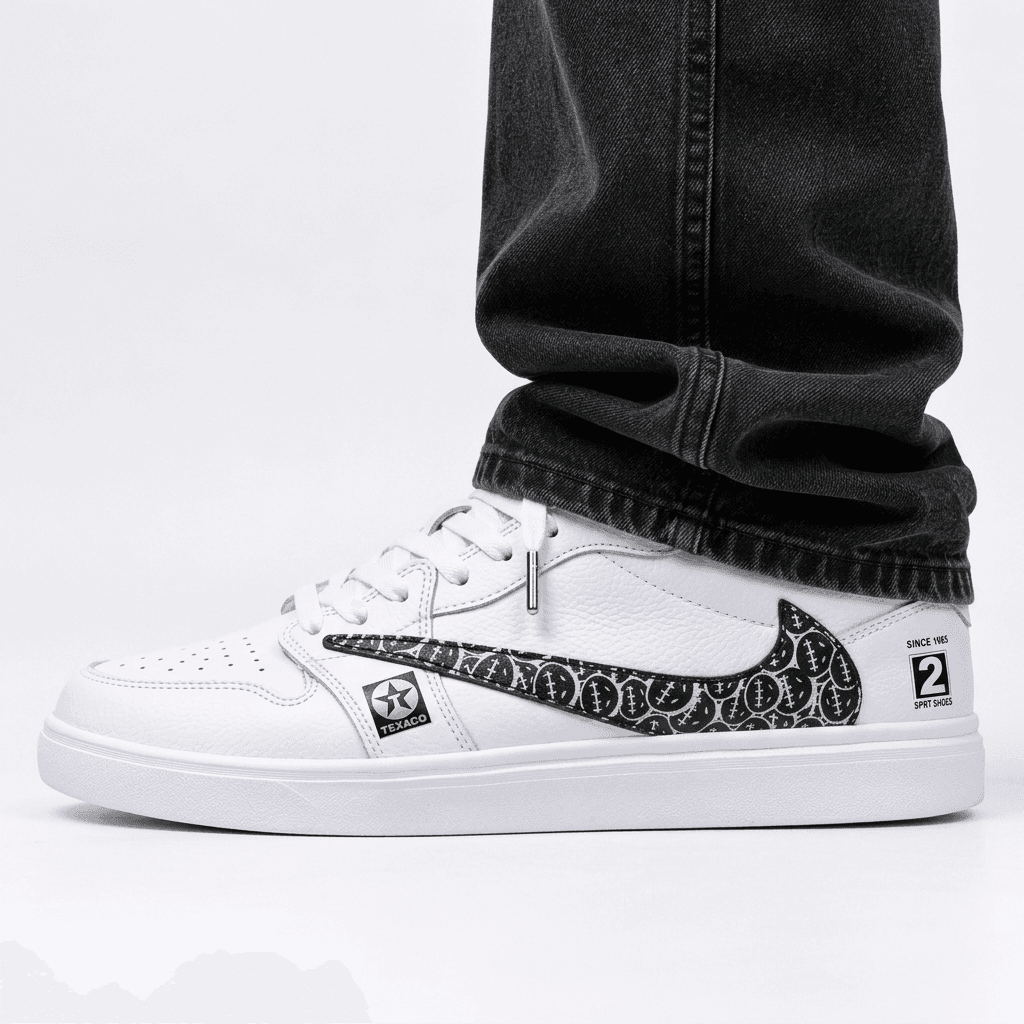 نایک ایر جردن 1 بدون ساق تراویس اسکات سفید طوسی (Nike Air Jordan 1 Low Travis Scott BG ) — تصویر ۵