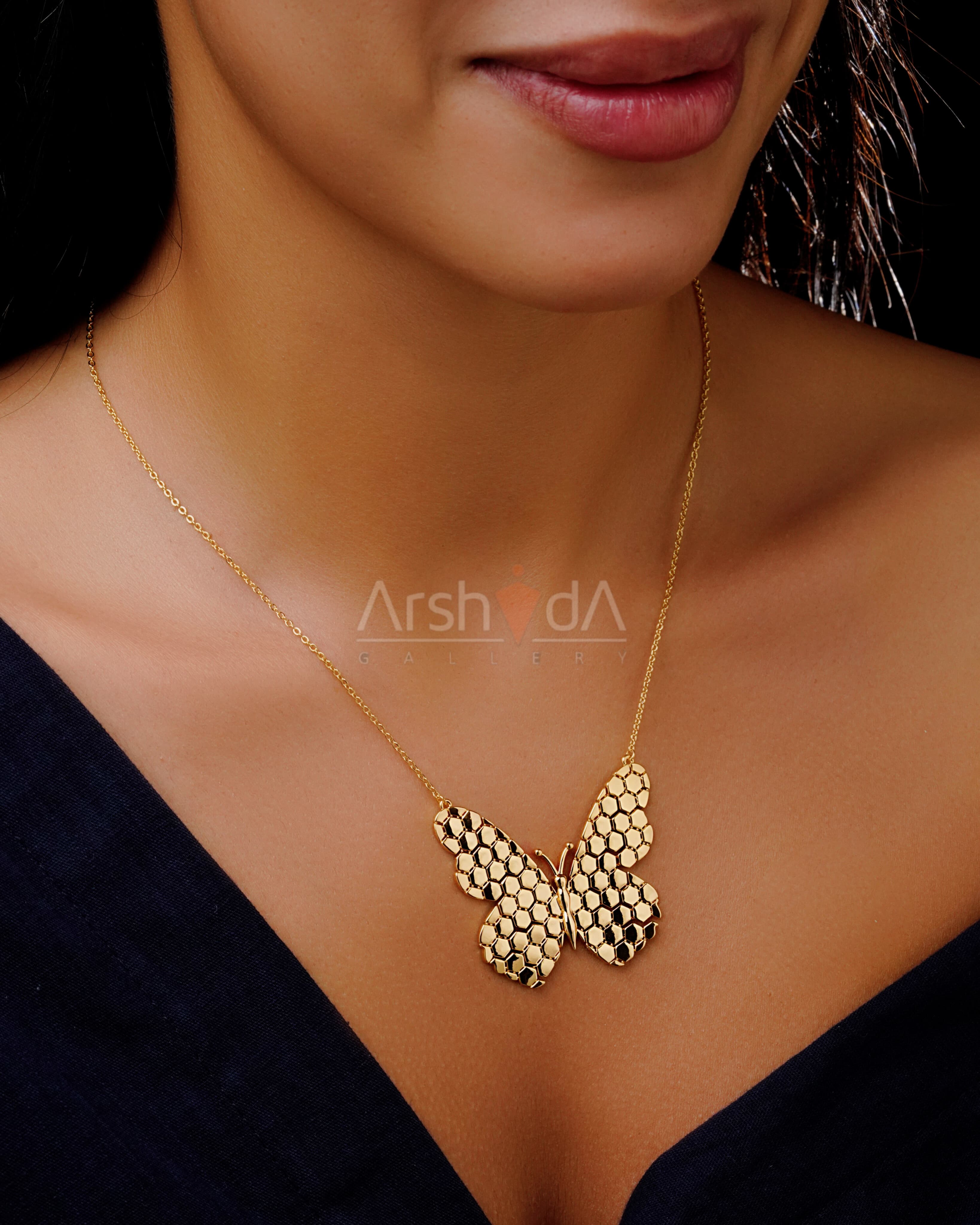 گردنبند زنانه طرح طلا پروانه Mariposa