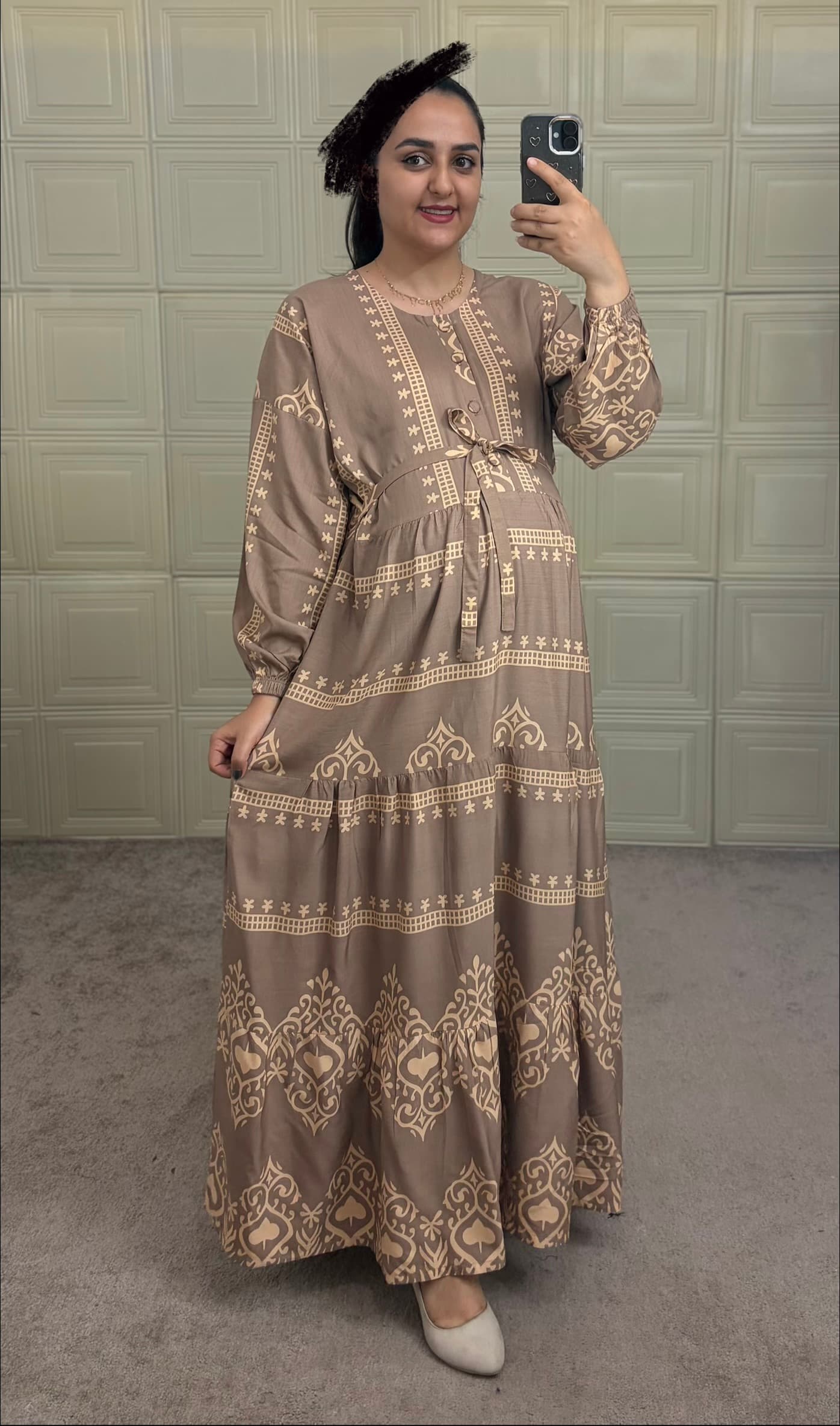 ساحلی نخی طرح هندی نارنجی — تصویر ۲