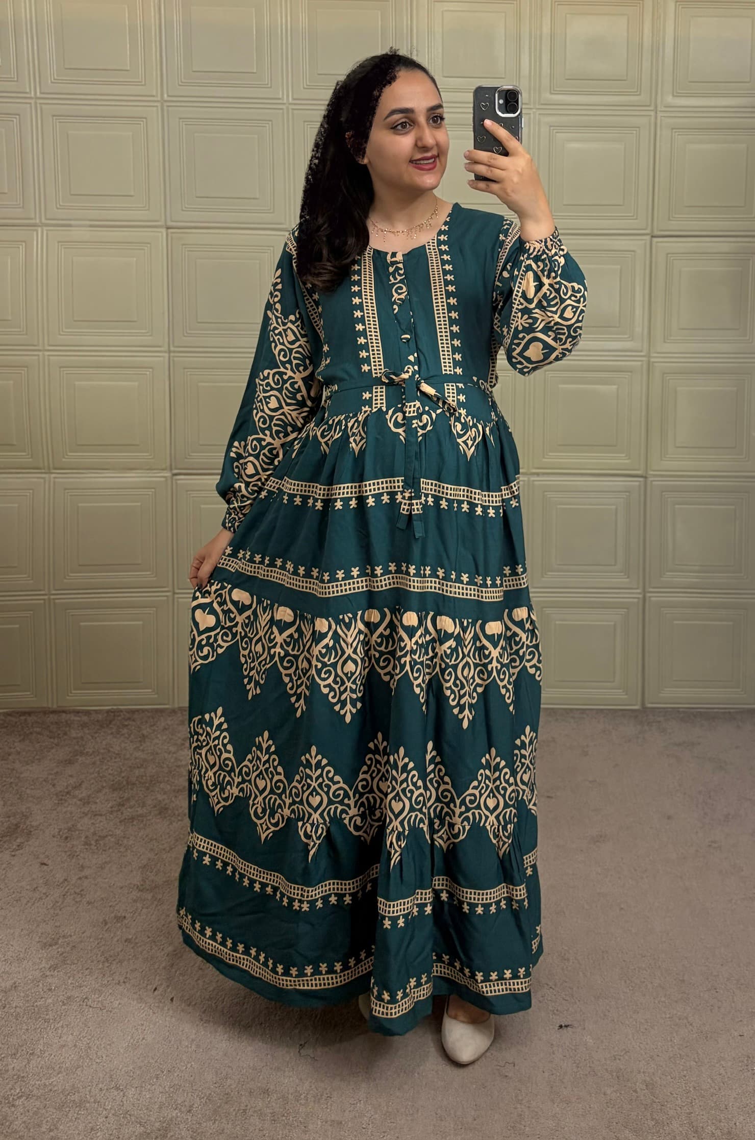 ساحلی نخی طرح هندی سرخابی — تصویر ۶