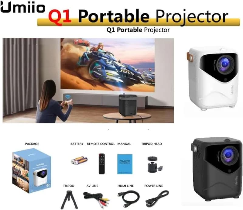 ویدئو پروژکتور یومیوو مدل Q1 | سینما قابل‌حمل با کیفیت تصویر عالی — تصویر ۴