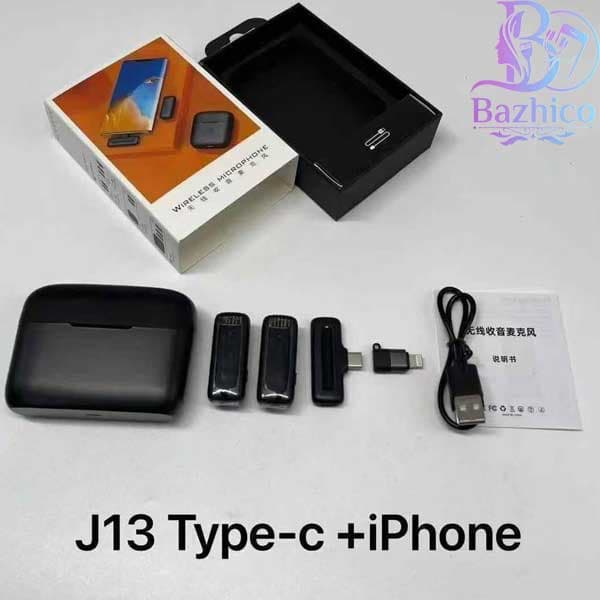 میکروفون یقه ای 2 کاره مدل J13 | وایرلس و حرفه‌ای - باژیکو — تصویر ۲