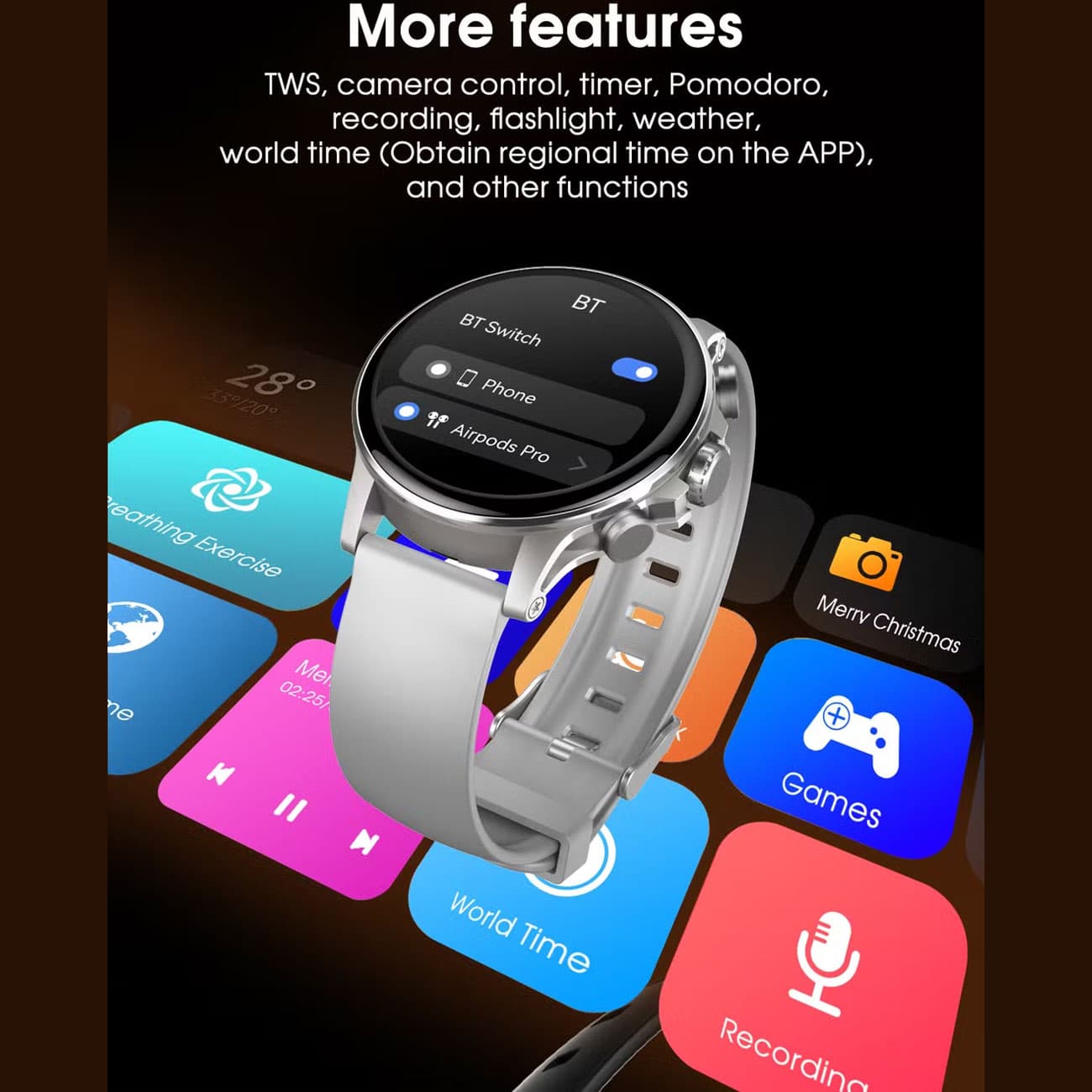 ساعت هوشمند الدنیو LDNIO مدل SW01 با نمایشگر AMOLED — تصویر ۸