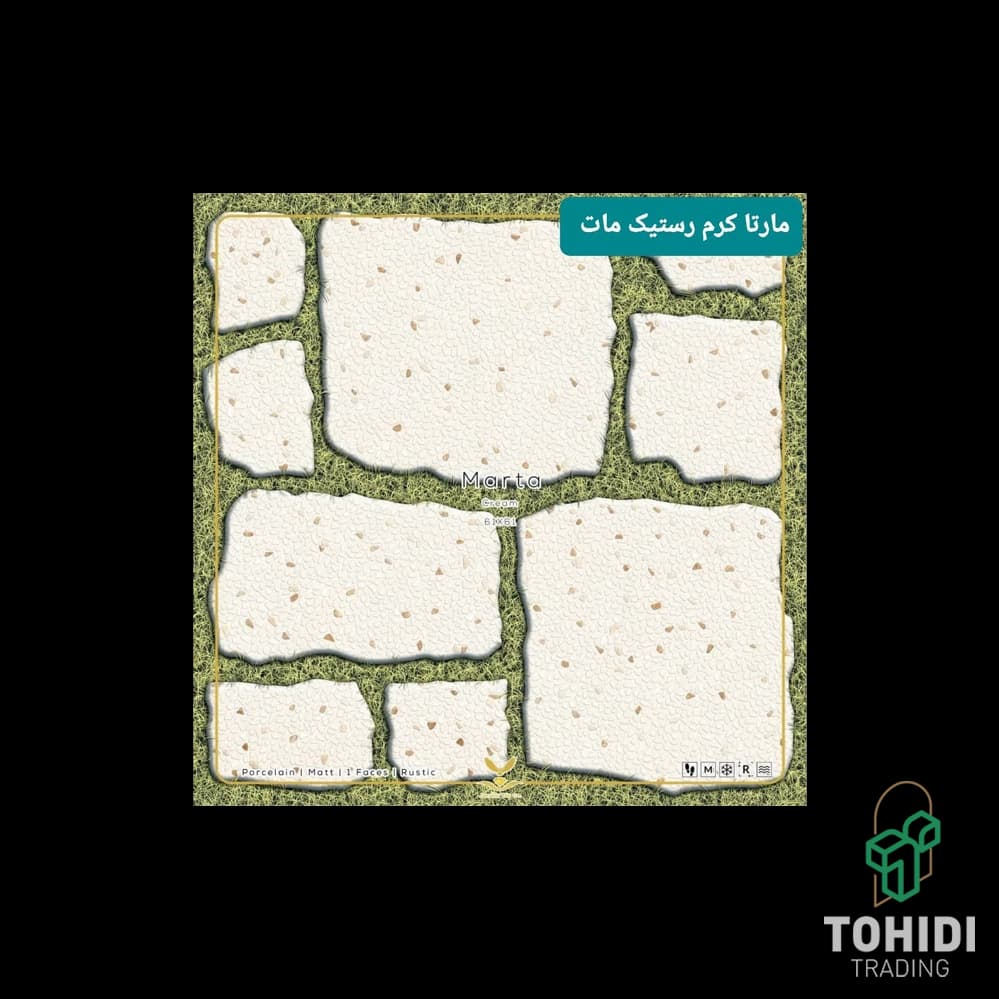 مارتا طوسي رستيک مات اسکوار ‏61*61 درجه 1 - جواهر يزد - پرسلان - H1-142803
