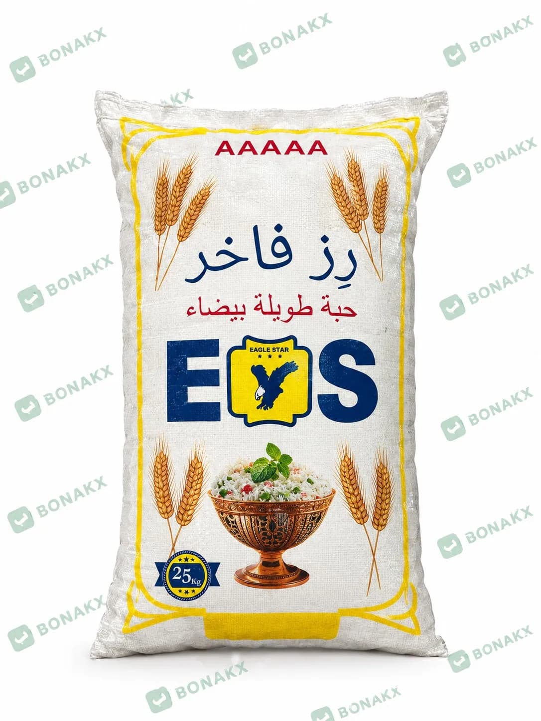 برنج رز فاخر تایلندی 25 کیلویی دانه بلند سفید