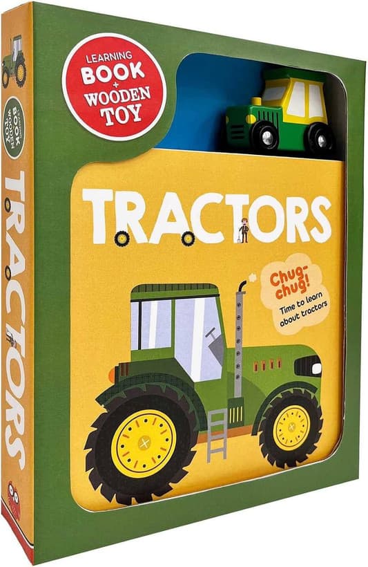 پک کتاب آموزشی اوریجینال انگلیسی و تراکتور چوبی مدل Tractors Learning Book