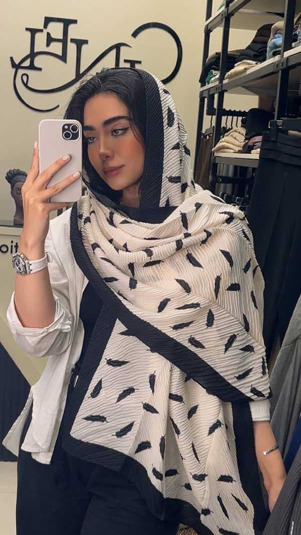 شال پلیسه طرحدار کد sh5 — تصویر ۸