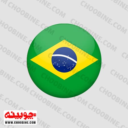 برچسب ژله ای پرچم برزیل کد 12 (5 در 5 سانتیمتر)