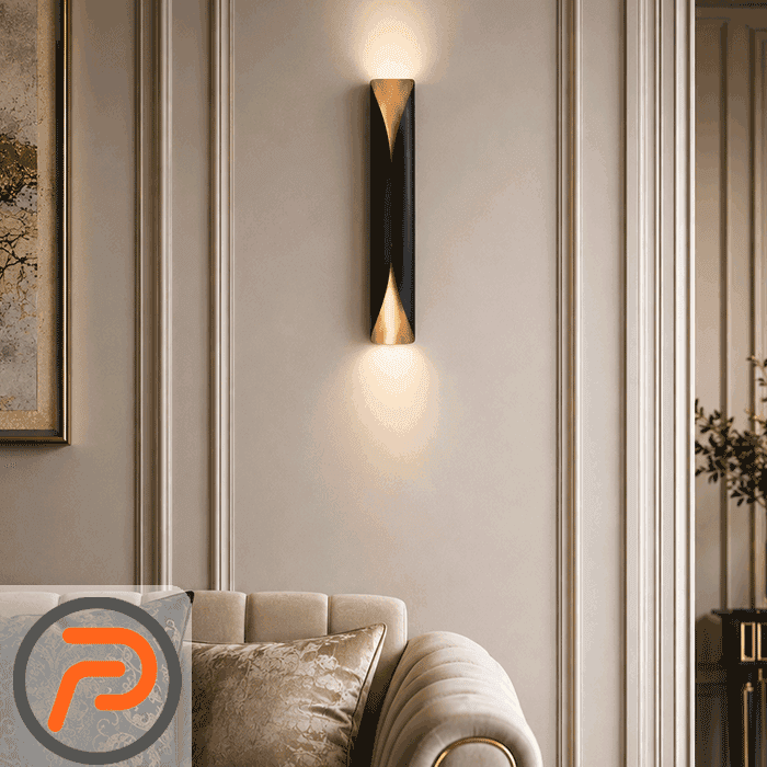 دیوارکوب مدرن مشکی طلایی