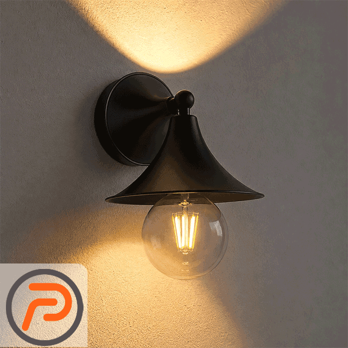دیوارکوب کافه مدرن مشکی و شیشهای