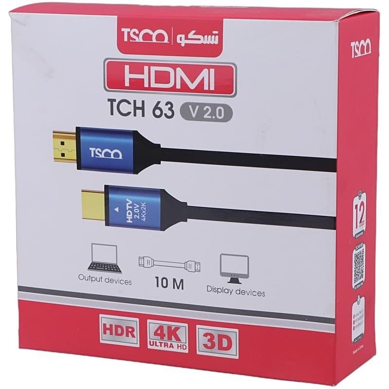 کابل HDMI تسکو مدل TCH63 طول ۱۰ متر ۴K — تصویر ۶