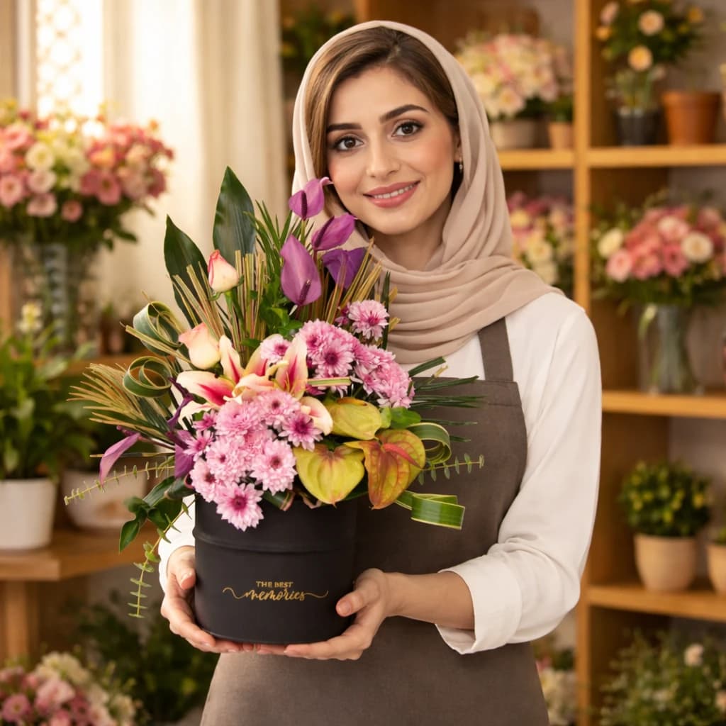 باکس گل آنتوریوم و لیلیوم کد 48180