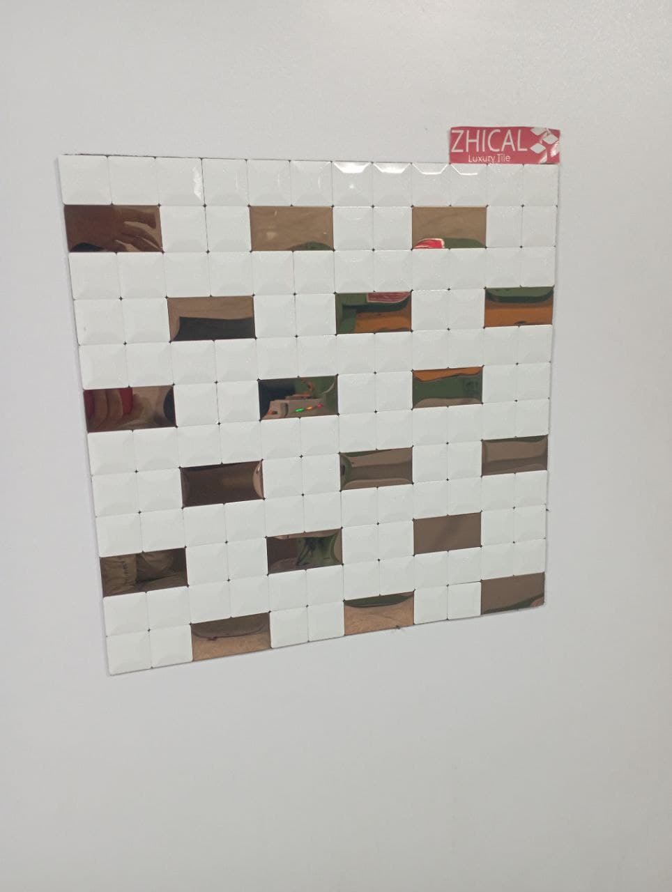 کاشی مابین کابینتی گالوانیزه سفید ومسی براق AJ945