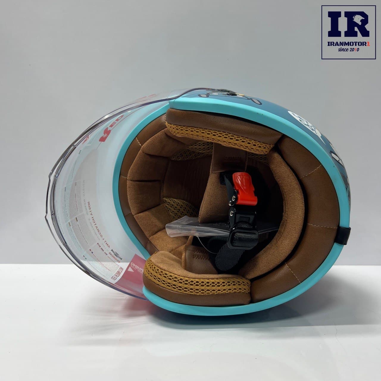 کلاه کاسکت بچگانه بدون فک ردلاین RedLine – آبی طرح Lets go — تصویر ۵
