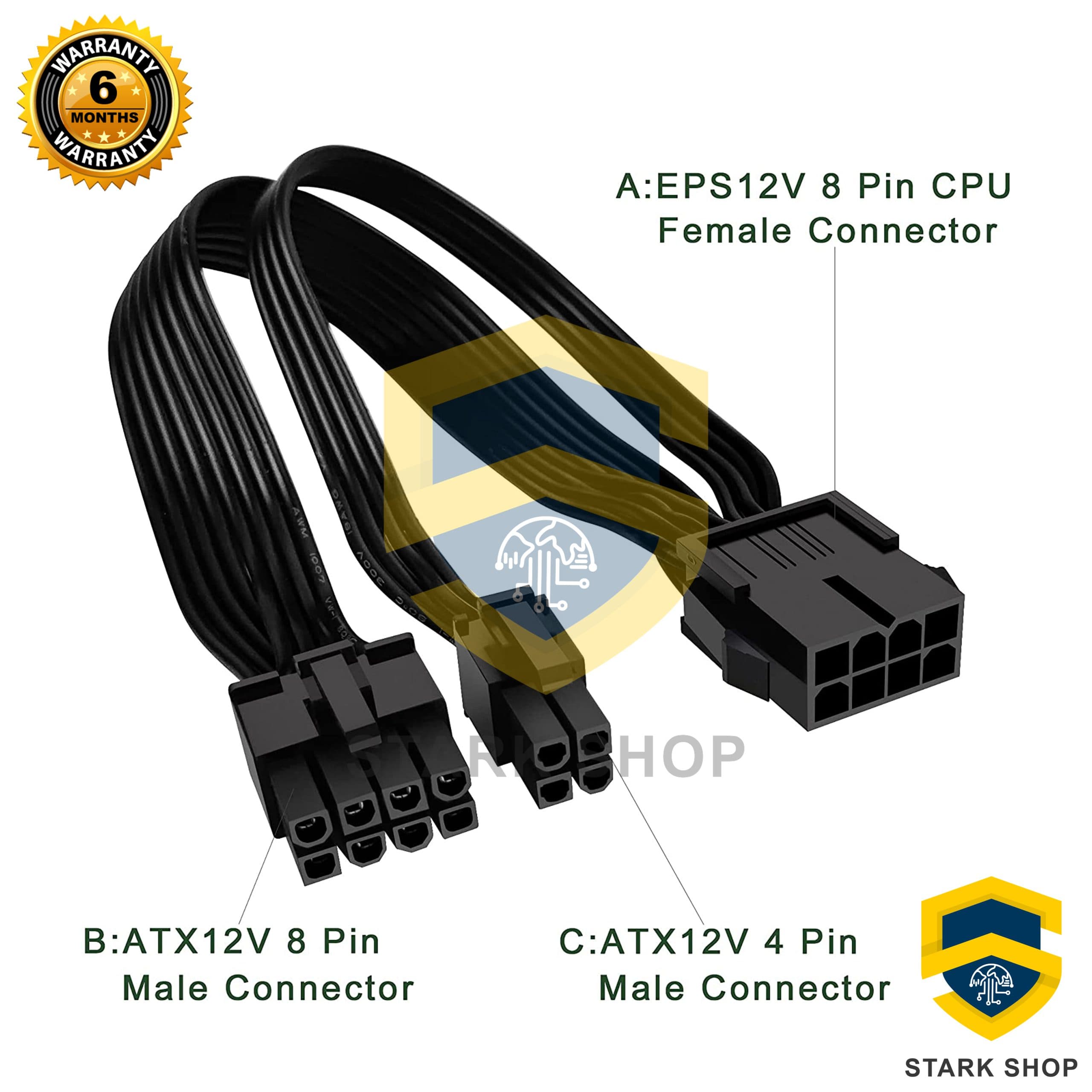 کابل تبدیل 8 پین cpu به 4 پین و 8 پینcpu