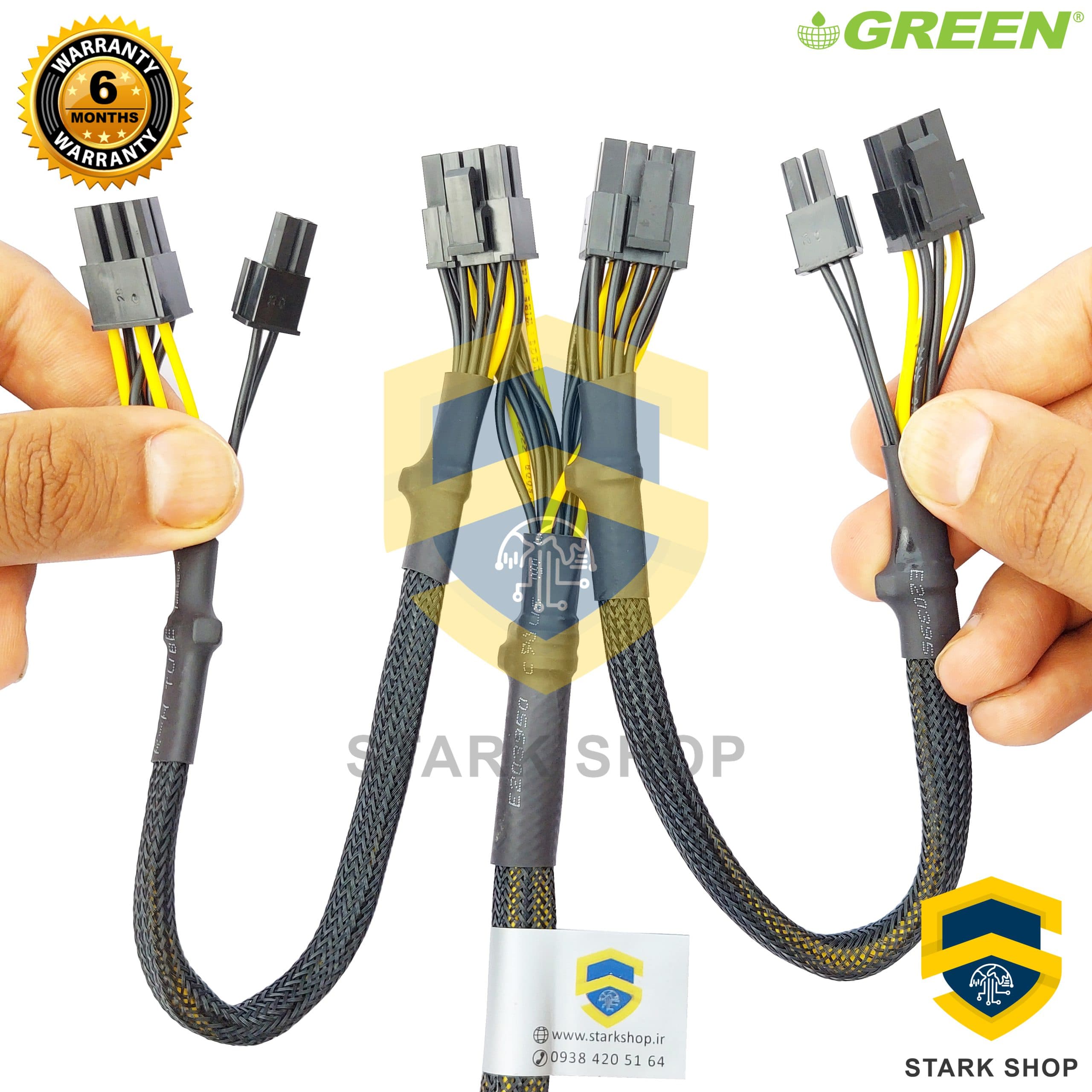 کابل 8 پین گرافیک پاور 1200w گرین GREEN مدل OC-DG — تصویر ۲