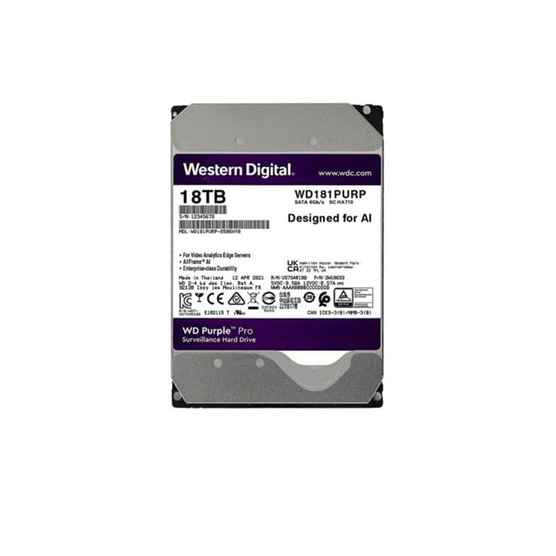 هارددیسک اینترنال وسترن دیجیتال مدل WESTERN DIGITAL Purple Pro 18TB (AI)
