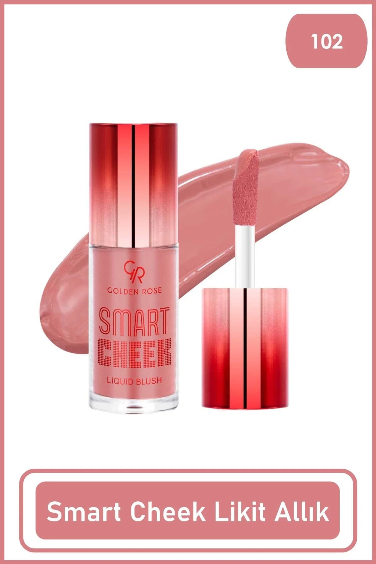 رژ گونه مایع گلدن رز GOLDEN ROSE SMART CHEECK شماره 102 — تصویر ۹