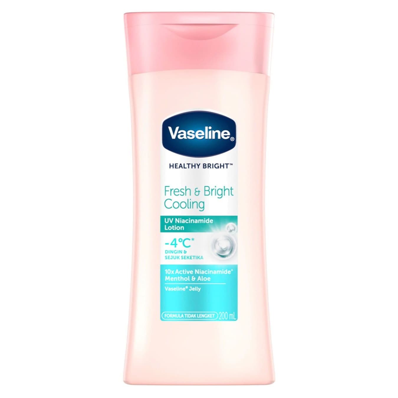 لوسیون بدن مرطوب کننده، روشن کننده و خنک کننده وازلین Vaseline Fresh & Bright مناسب پوست کدر حجم ۲۰۰ میل