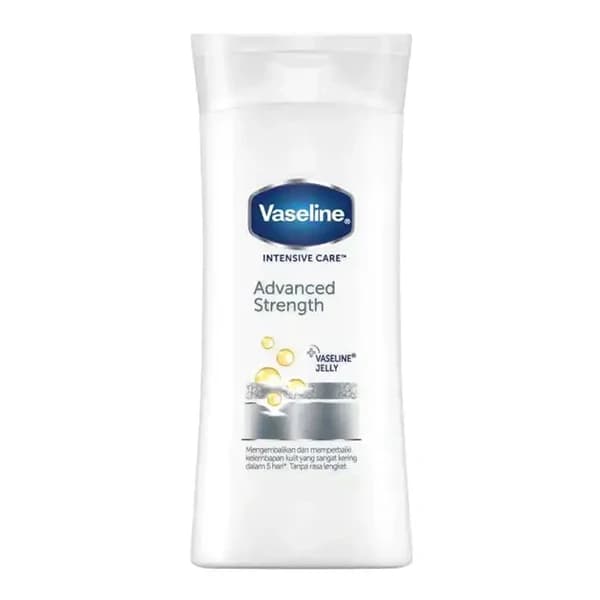 لوسیون بدن مرطوب کننده و ترمیم کننده وازلین Vaseline Advanced Strength مخصوص پوست بسیار خشک حجم ۲۰۰ میل — تصویر ۲