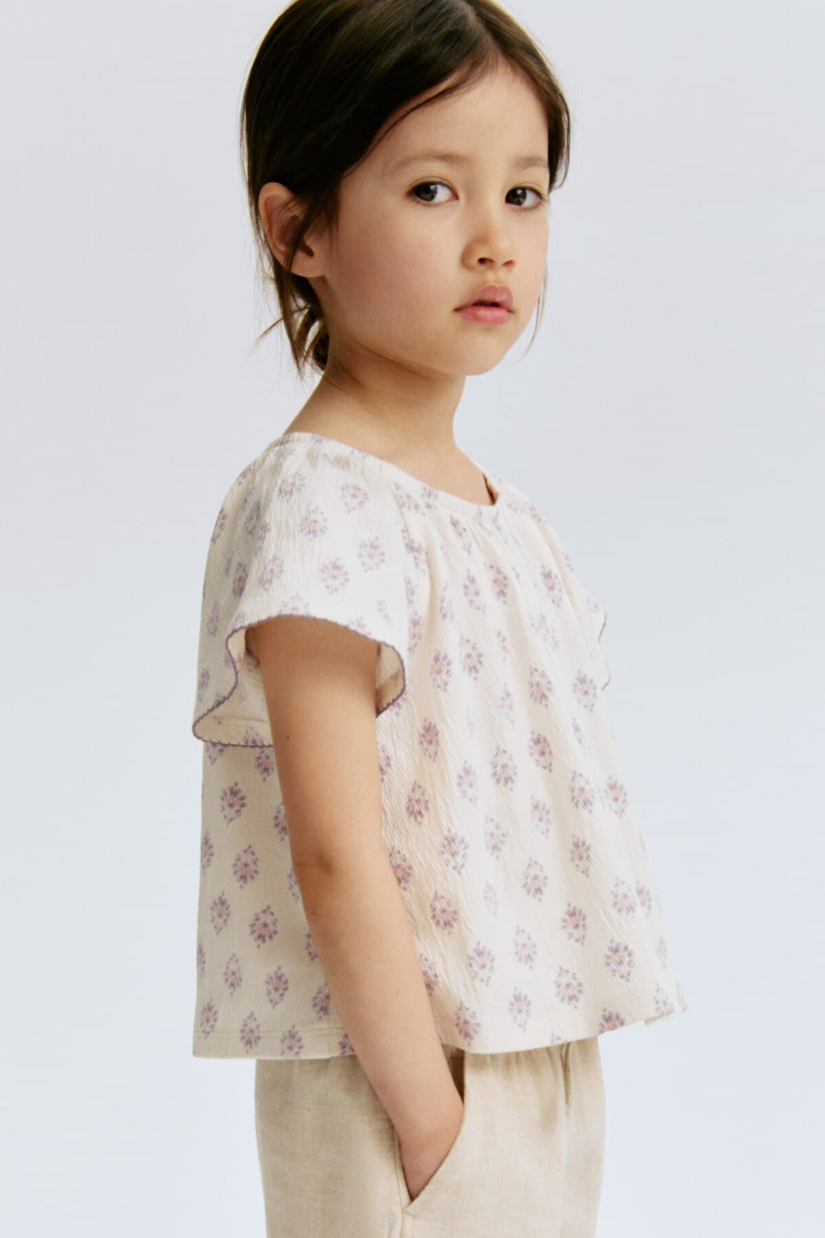 بلوز اچ اند ام دخترانه بژ طرح دار Regular/رگولار | H&M TYC3657C3AEF9DA0826A07000 MM