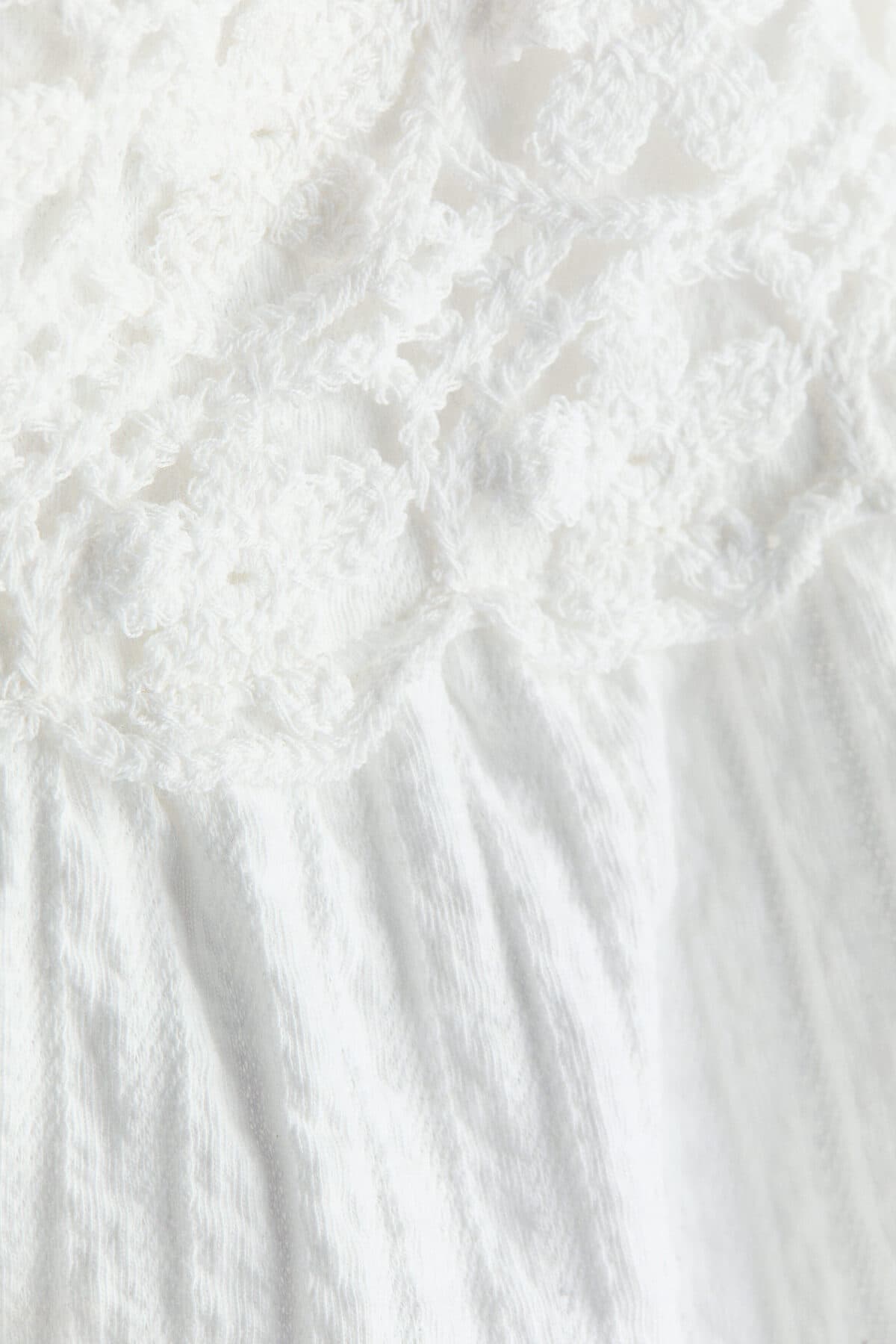 بلوز اچ اند ام دخترانه سفید راسته Regular/رگولار | H&M 1348902 CN — تصویر ۴