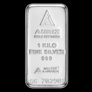 شمش نقره 1000 گرمی عیار 999.9 برند Auriz همراه با شناسنامه (certificate)