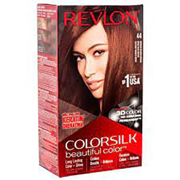 کیت رنگ موی بدون امونیاک رولون شماره 44 قهوه ای سرخ Revlon Colorsilk