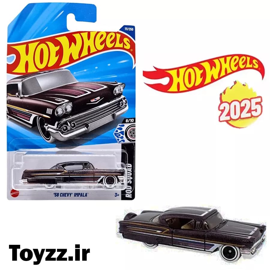 ماکت ماشین هات ویلز مدل 58 CHEVY IMPALA سری ROD SQUAD — تصویر ۲