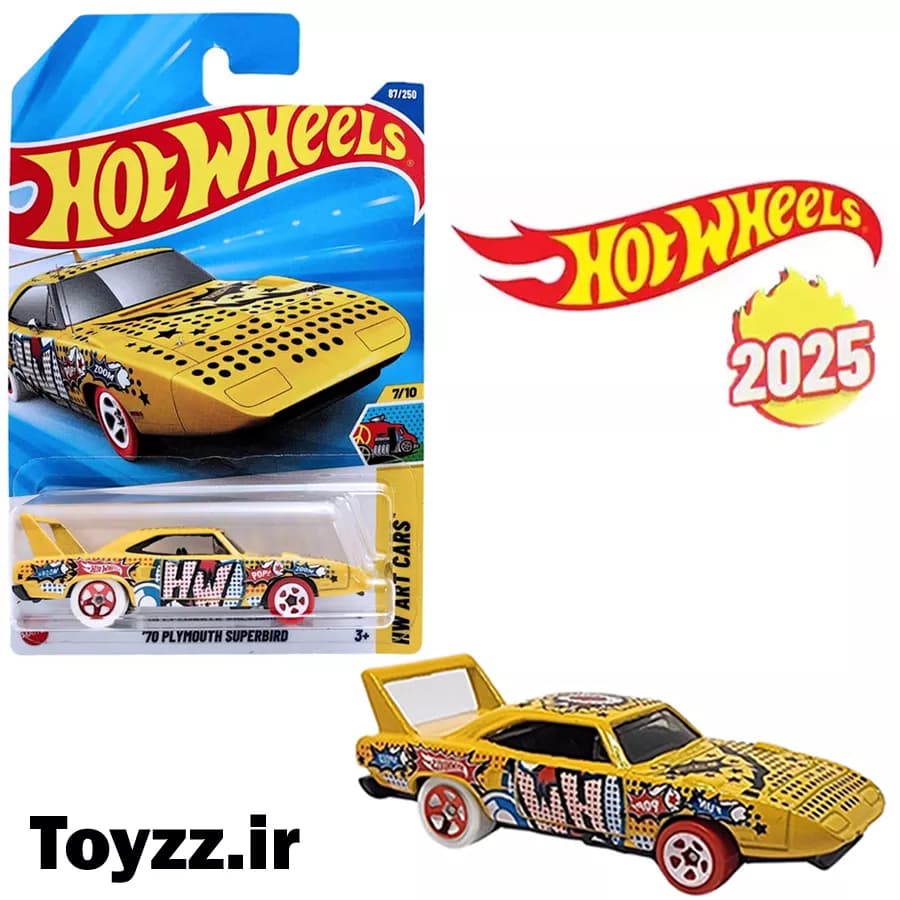 ماکت ماشین هات ویلز مدل 70 PLYMOUTH SUPERBIRD سری HW ART CARS — تصویر ۲
