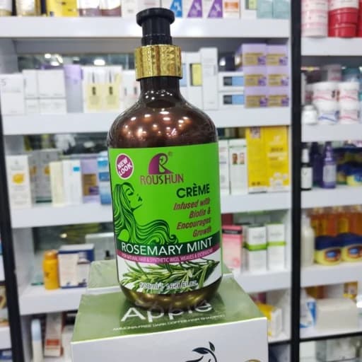 کرم مو ضدریزش رزماری روشان حاوی بیوتین بعد حمام حجم 500 میل تقویت کننده و نرم کننده و وزگیر عالی ضد حرارت — تصویر ۴