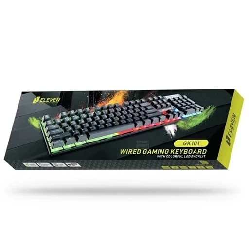 کیبورد گیمینگ ایلون مدل GK101 سوئیچ ممبران، Full-Size، نورپردازی RGB از فروشگاه کامپیوتر صبا — تصویر ۸