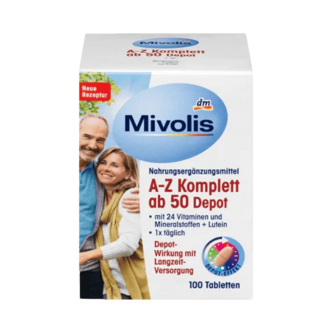 قرص مولتی ویتامین میولیس Mivolis A-Z Depot ab 50 (100 عددی)